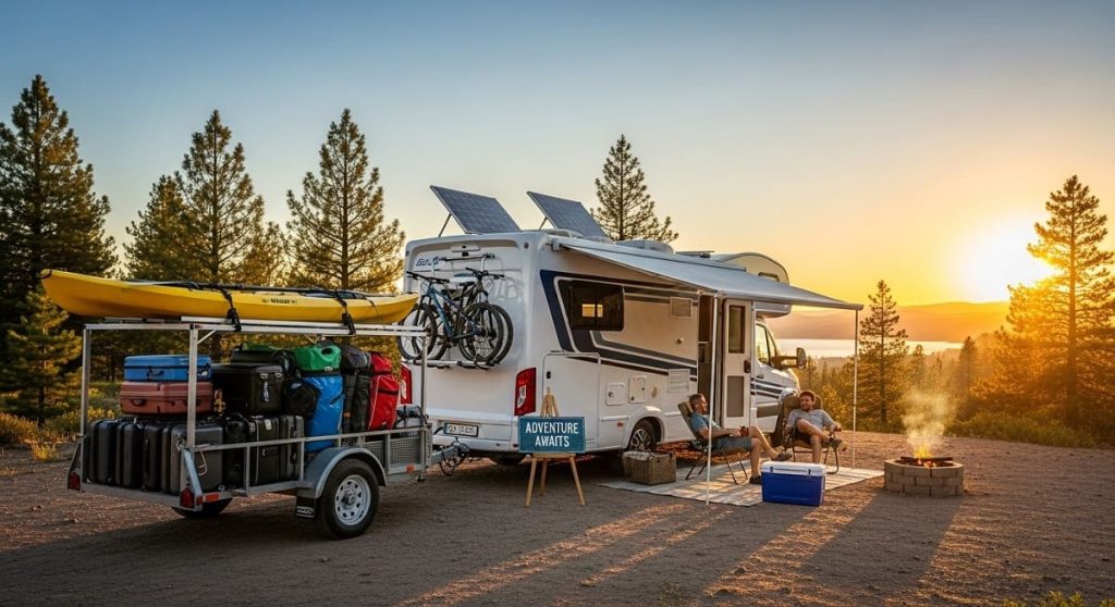 wohnmobil mit anhaenger